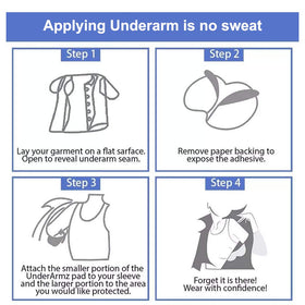 CANAGROW pad applied inside shirt armpit demonstrating discreet protection