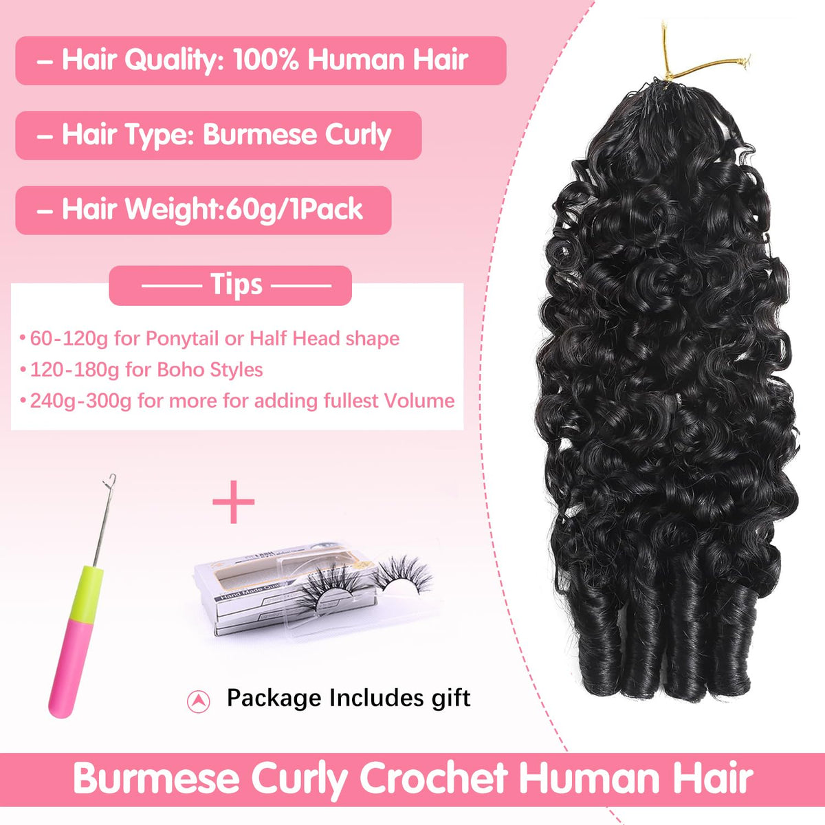 CanaryFly close-up of Burmese curly texture showing natural bounce and softness