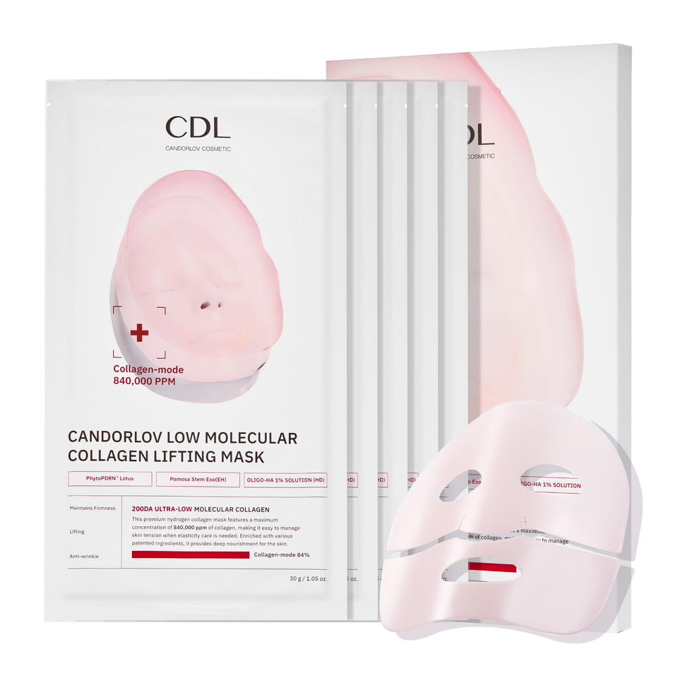 CANDORLOV front packaging showing five hydrogel sheets and benefits