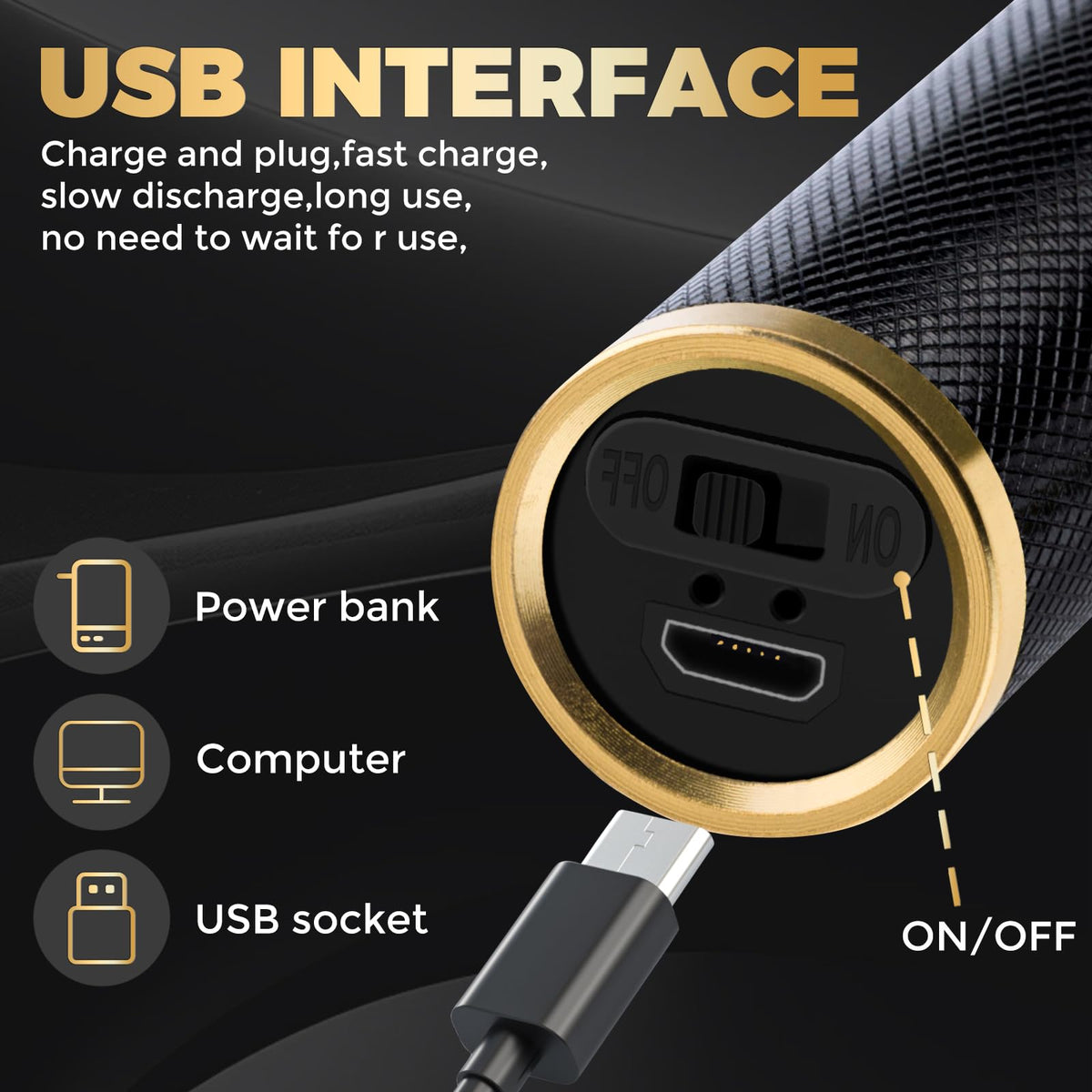 candyfouse USB-C port close-up illustrating fast, universal charging