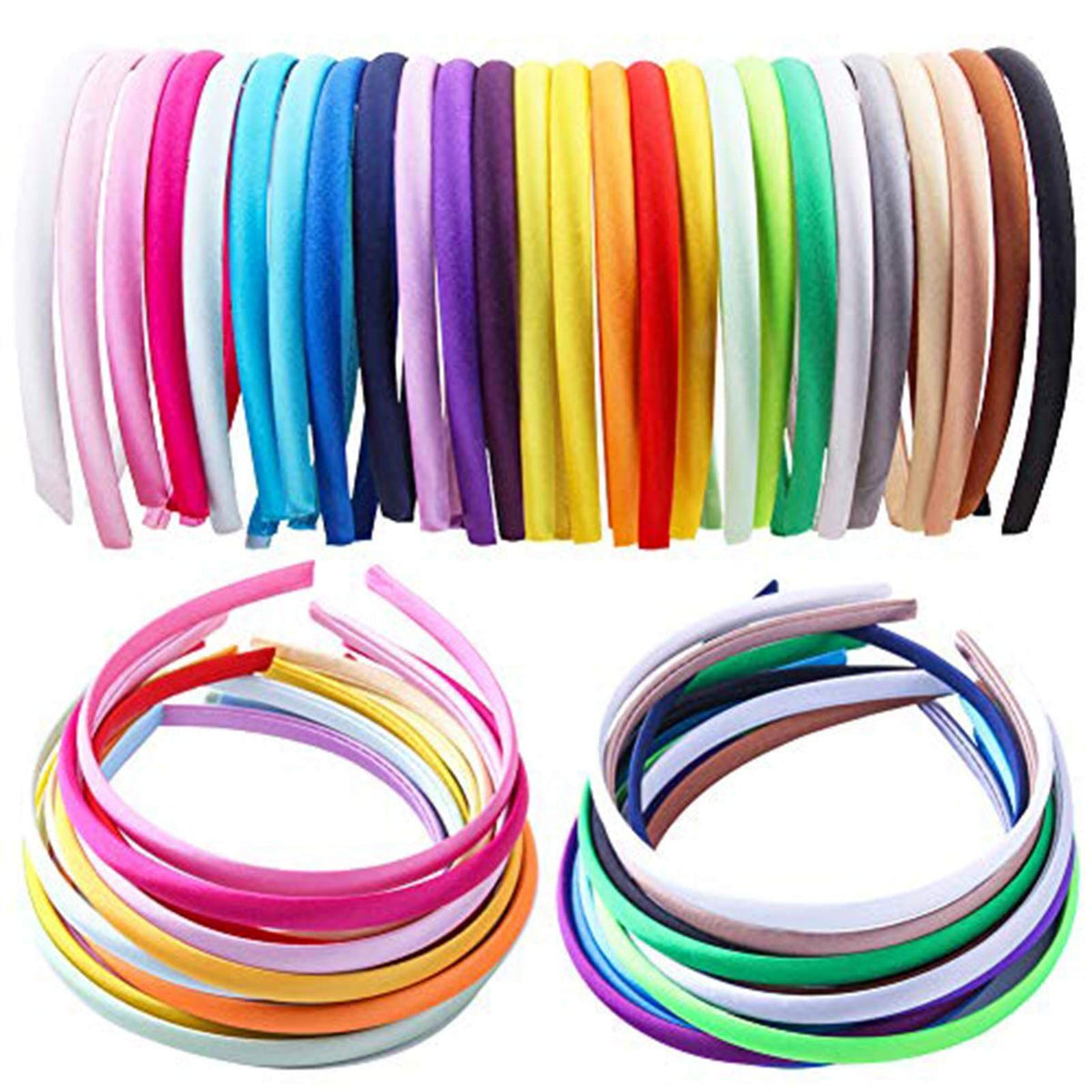 Candygirl multicolor headbands front packaging showing all 26 colors and variety