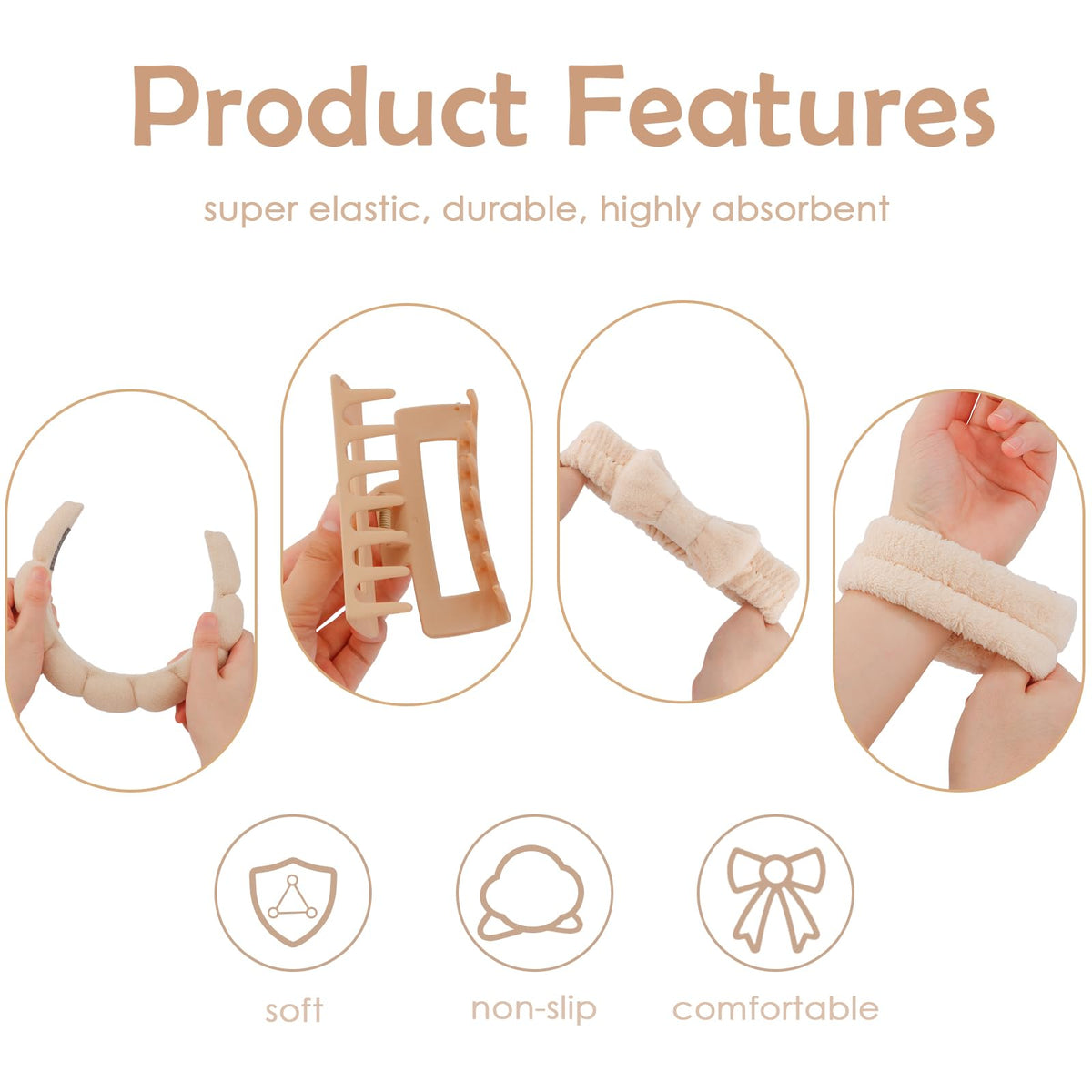 Canitor hair clips holding thick hair securely during skincare routines