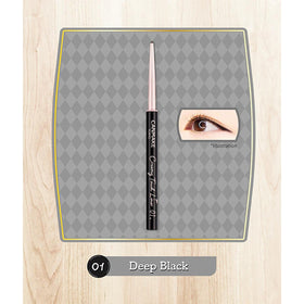 CANMAKE swatch stroke on skin showing rich deep black pigment and one-stroke coverage