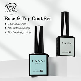 CANNI base coat bottle close-up showing brush and smooth formula for better adhesion