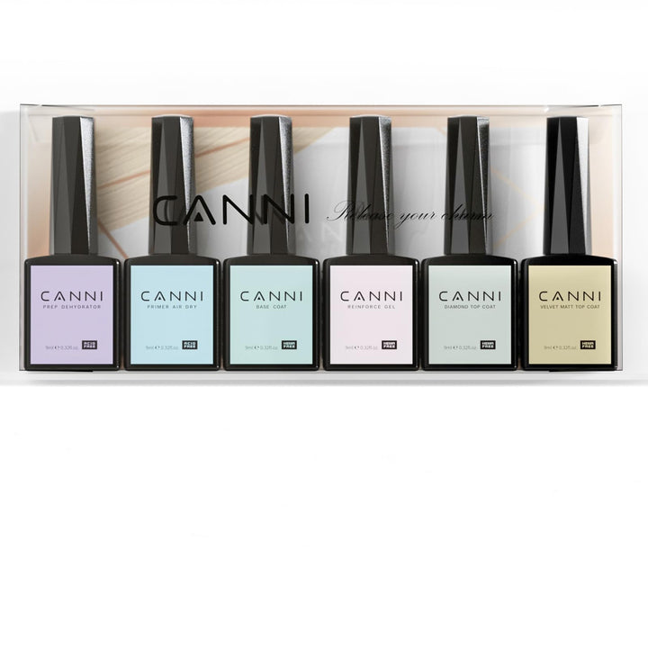 CANNI front packaging showing all six 9ml bottles and neat layout for easy selection
