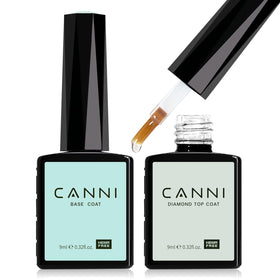 CANNI front packaging showing both base and no-wipe top coat for durable manicures