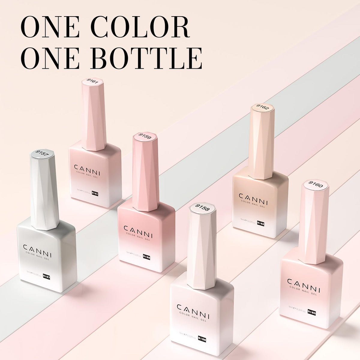 CANNI bottles on salon tray with LED lamp, implies professional compatibility