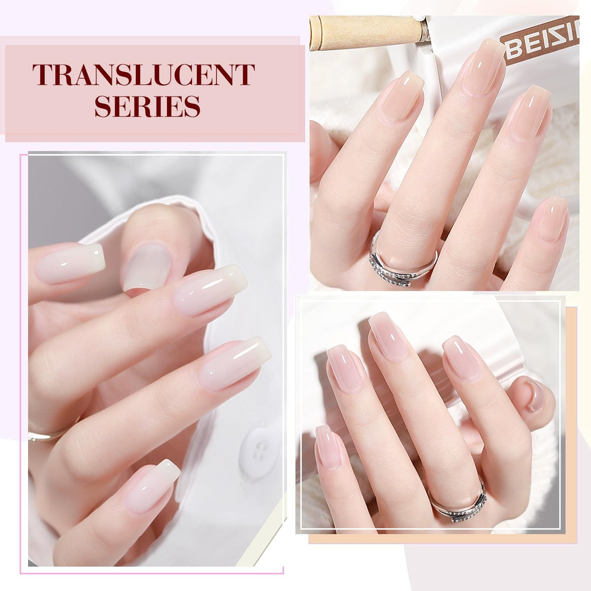 CANNI gel texture drop on surface, highlights glossy jelly translucency