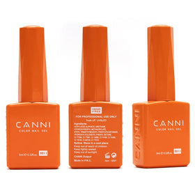 CANNI bottle beside fingertip to show compact size and travel convenience