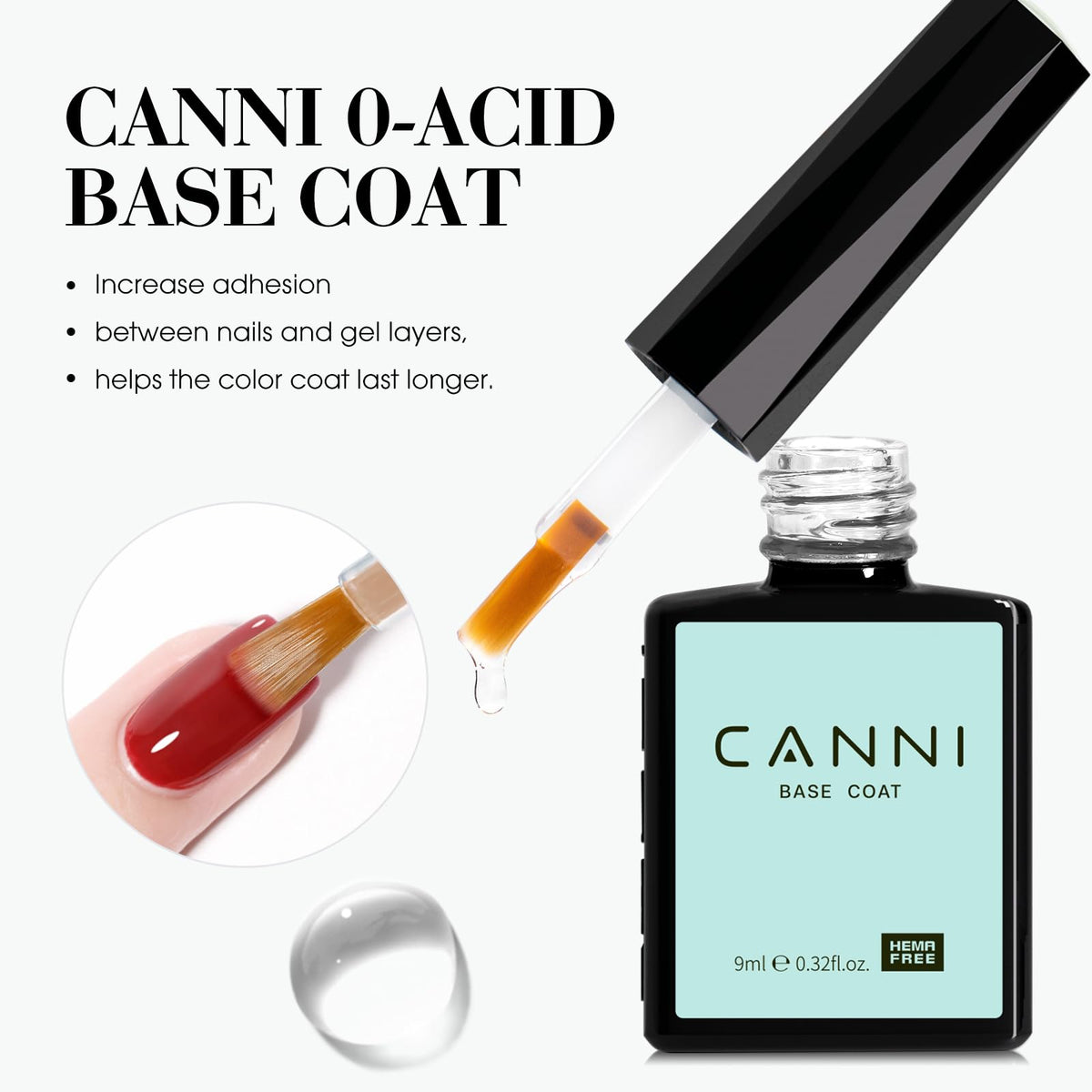 Brush stroke of CANNI formula displaying texture for easy, controlled application