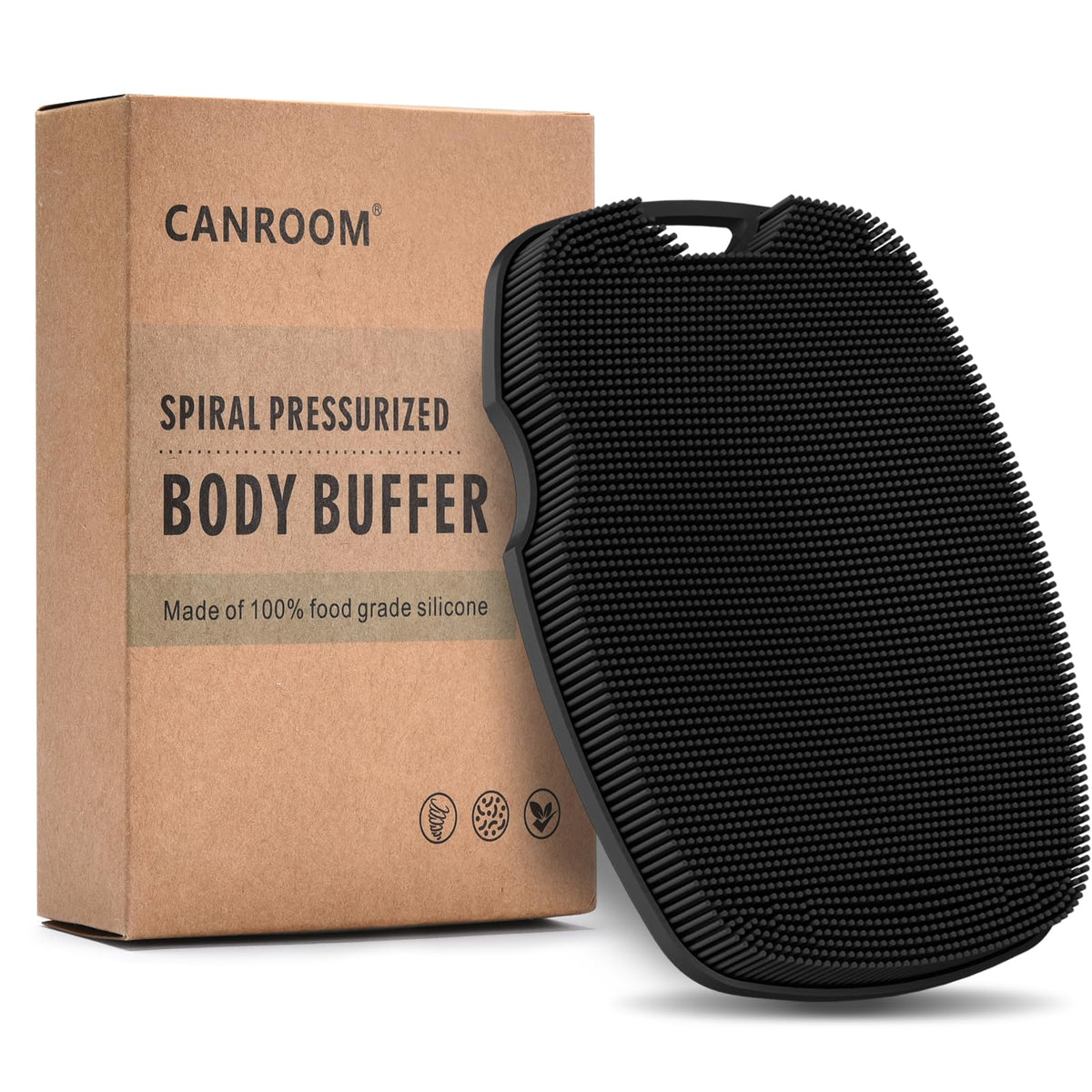 canroom front view showing black silicone scrubber and compact footprint