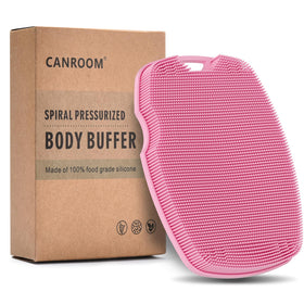 canroom front view packaging showing pink scrubber and brand benefit