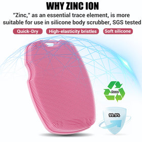 canroom textured scrubber under water droplets showing fast rinsing benefit