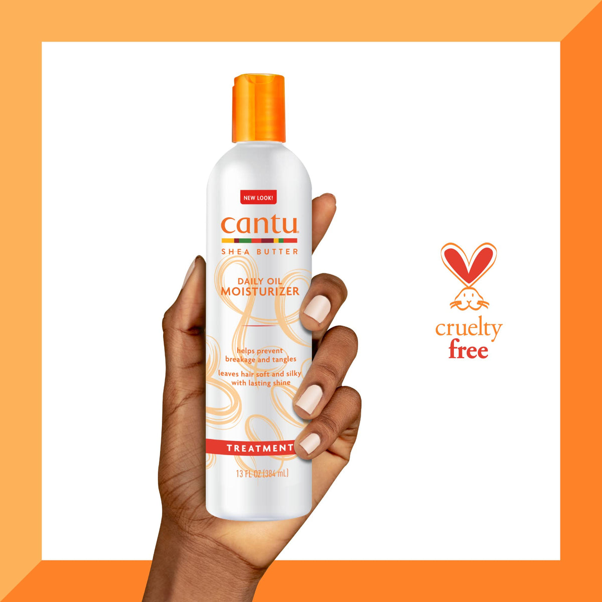 Cantu applied on damp hair demonstrating smoother combing benefit