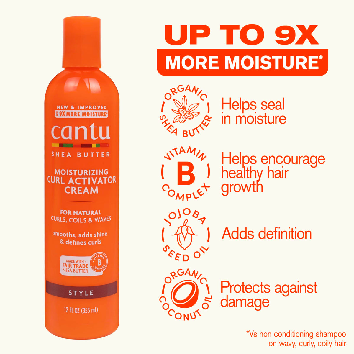 Cantu cream applied to a hair strand demonstrating smooth slip benefit