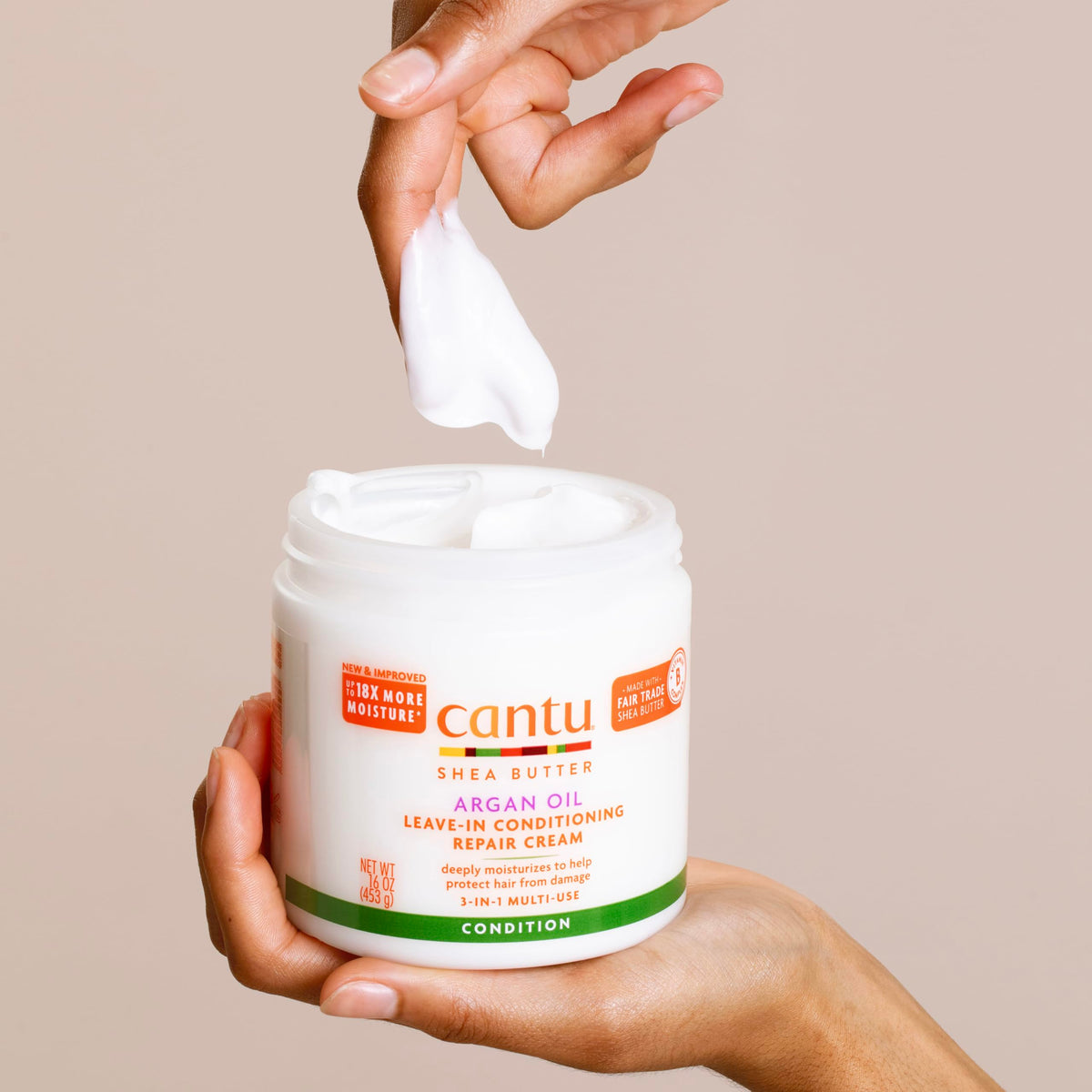 Cantu before and after split ends comparison showing repaired shine