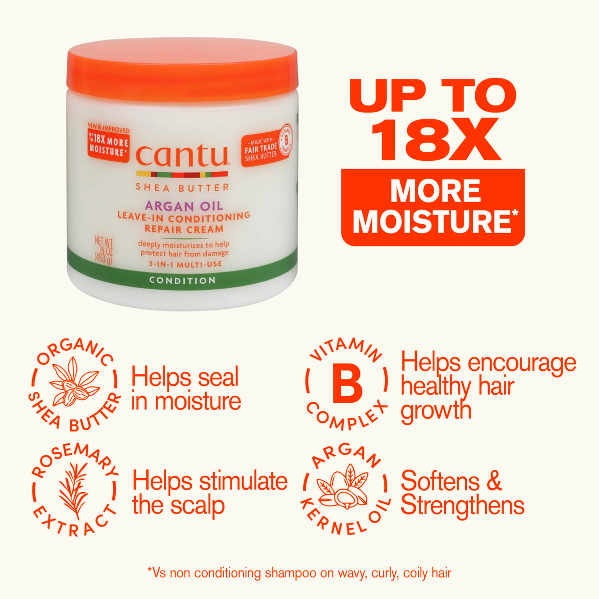 Cantu applying cream to damp hair demonstrating smoothing and detangling