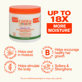 Cantu applying cream to damp hair demonstrating smoothing and detangling