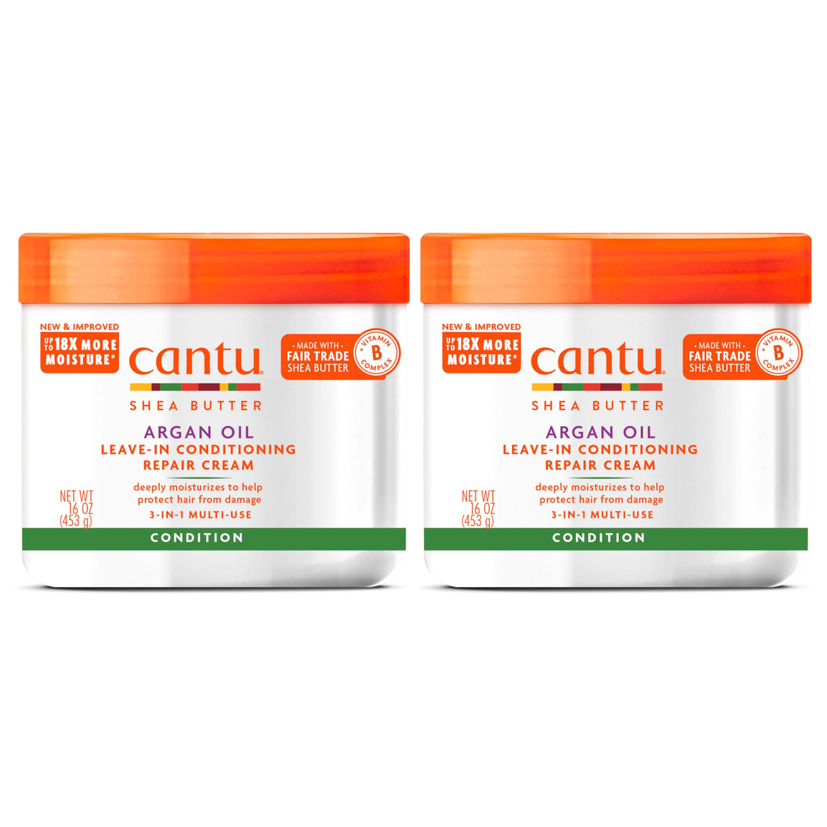 Cantu Arg an Oil Leave-In front-pack showing product benefits and size