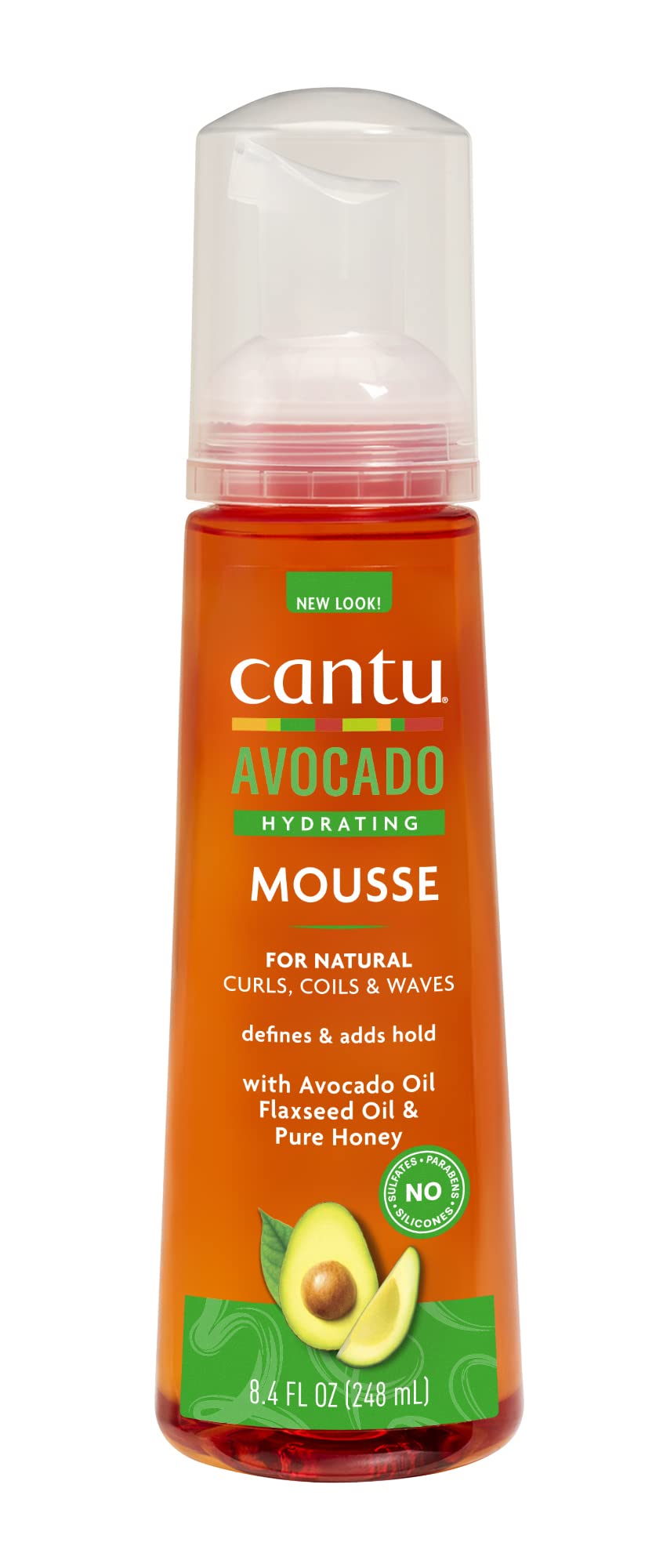 Cantu avocado hydrating mousse front packaging showing product label and size