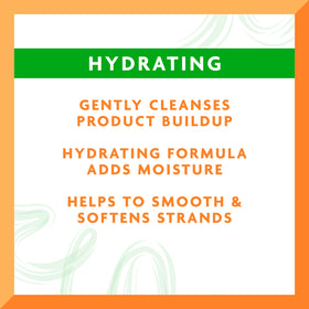 Cantu shampoo back label close-up listing ingredients and usage information for transparency