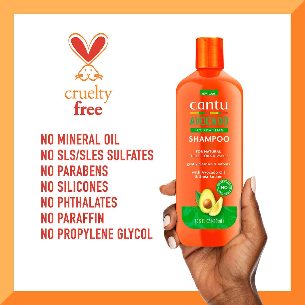Cantu shampoo being applied to curly hair showing reduced frizz and improved manageability