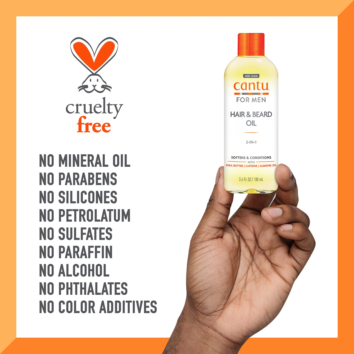 Cantu label and ingredients panel showing product transparency and origin