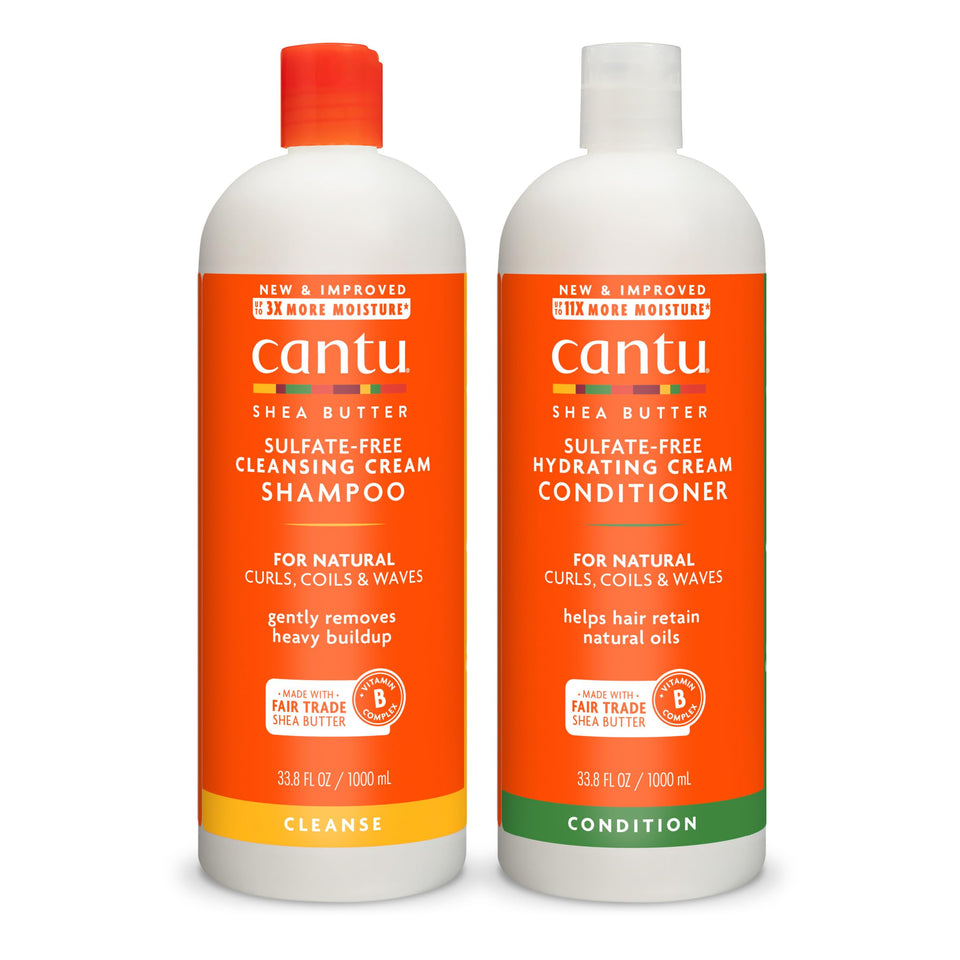 Cantu front packaging showing both 1L bottles and product identity