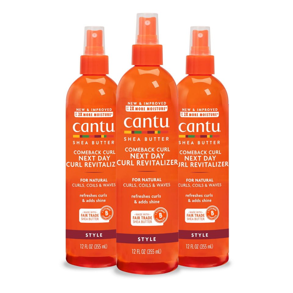 Cantu bottle front packaging showing product and benefits