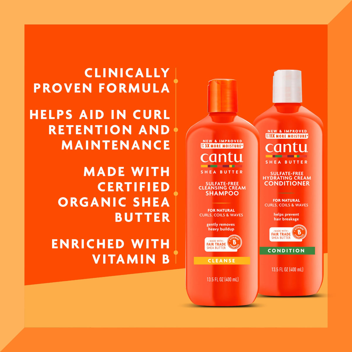 Cantu conditioner opened to reveal rich cream texture for hydration
