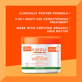 Cantu close-up of cream swirl highlighting shea butter nourishment