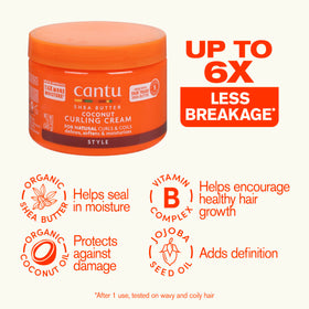 Cantu cream dollop on hand demonstrating easy spread and conditioning