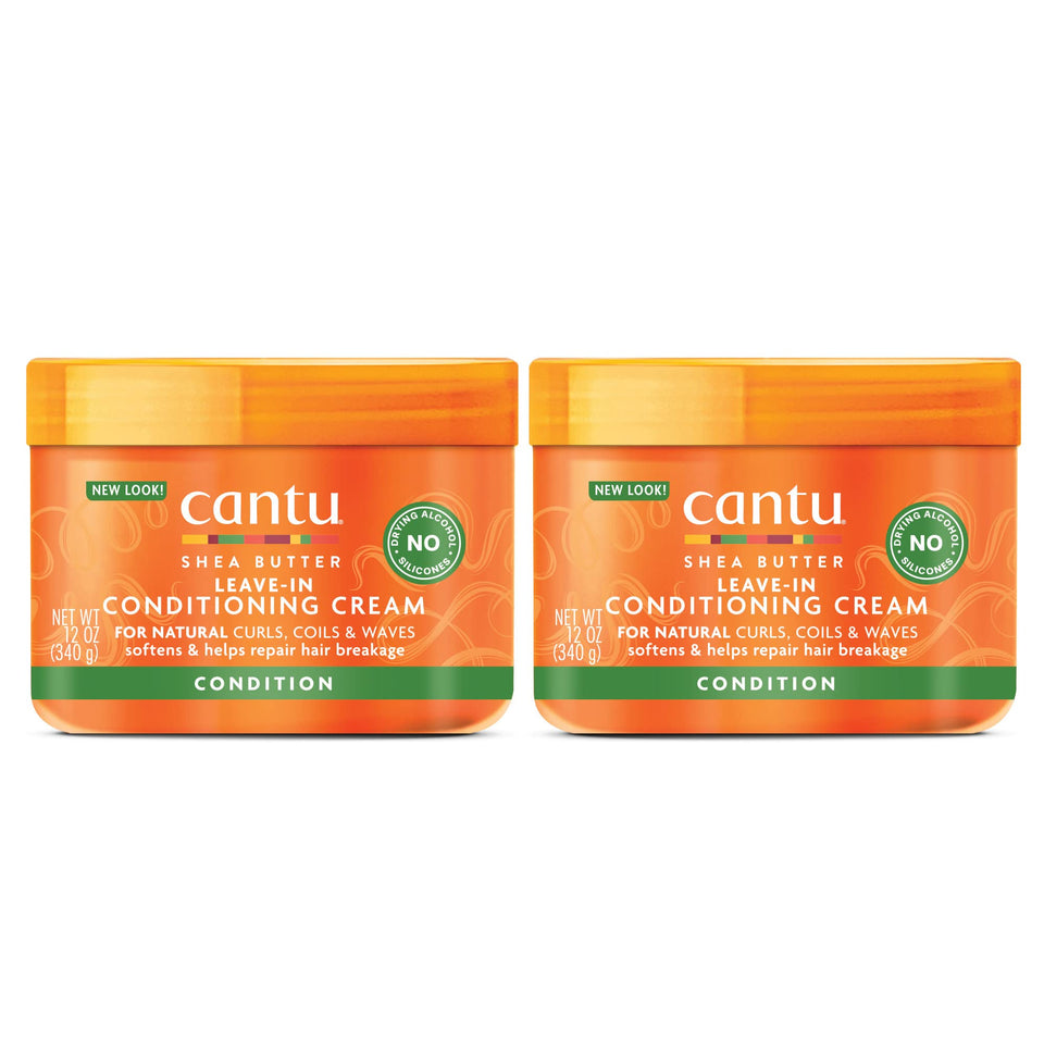 Cantu front packaging of twin 12 oz tubs showing product and brand benefits