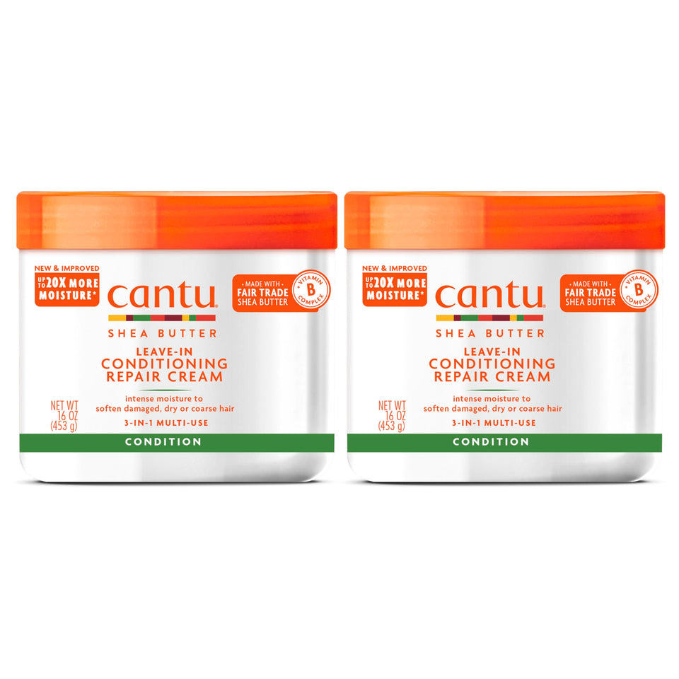 Cantu front packaging showing two 16 oz jars and product benefit