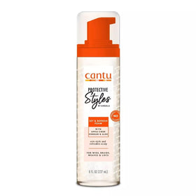 Cantu front packaging showing Set & Refresh Foam and benefits