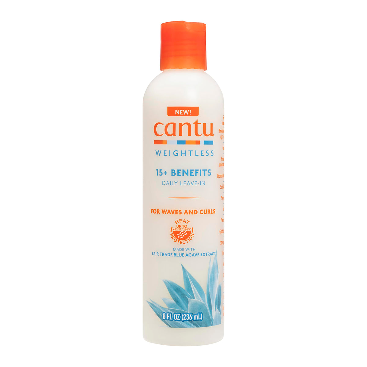 Cantu front packaging showing label and 8 fl oz size, brand hydration and protection