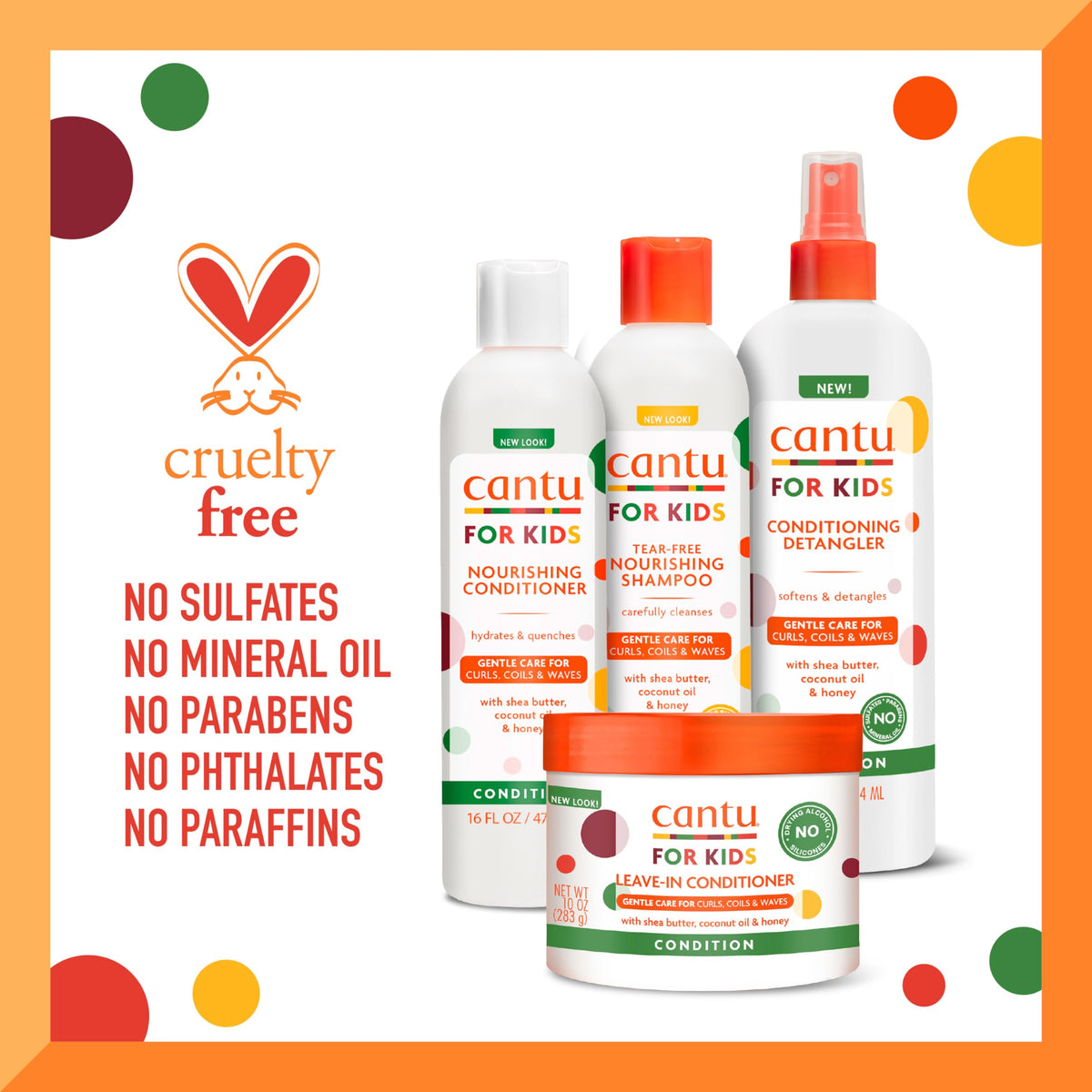 Caregiver applying Cantu detangler on child's hair for smoother styling