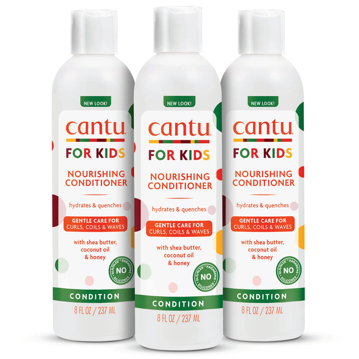 Cantu front packaging showing product benefits and kid-friendly design
