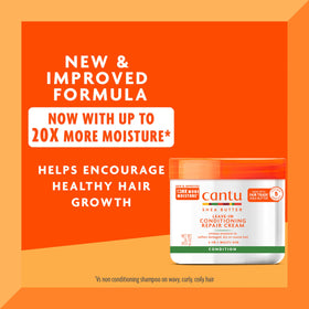 Cantu open jar showing creamy texture for deep hydration benefit