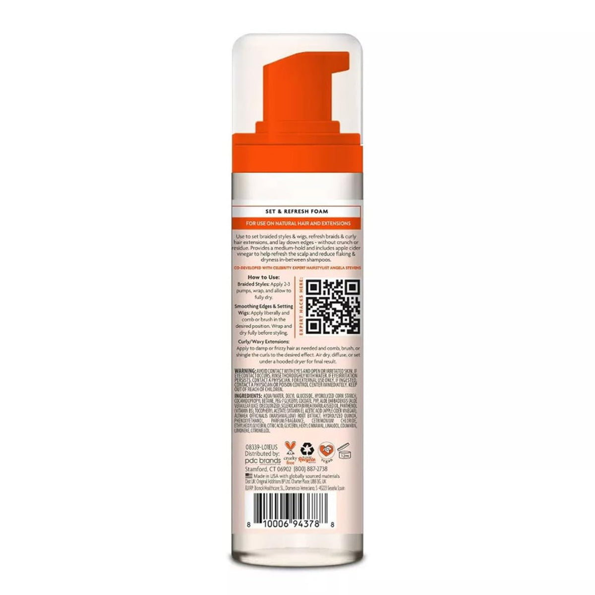 Cantu pump dispensing foam for controlled application benefit