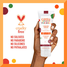 Cantu side label close-up showing ingredients list and gentle formulation benefit
