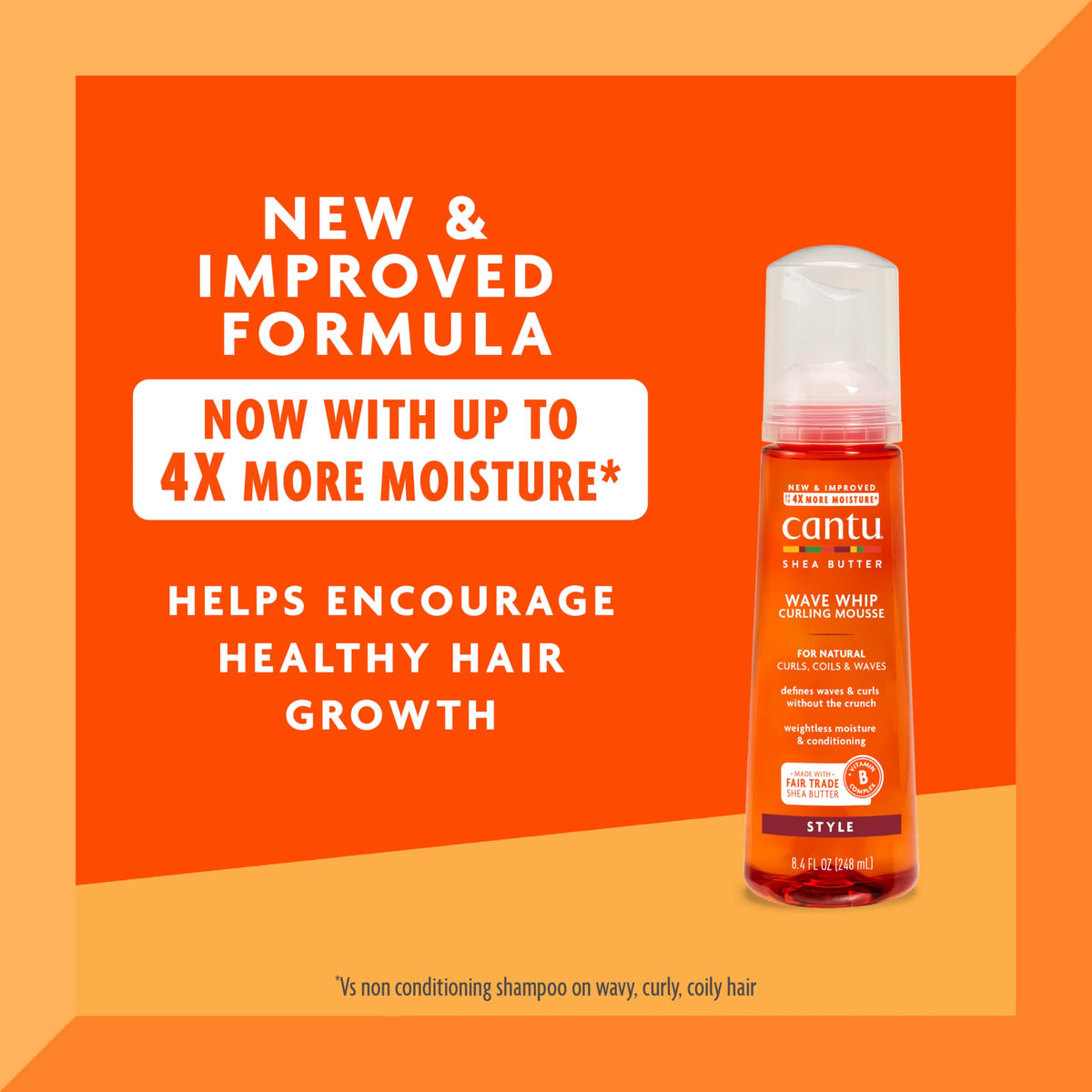 Cantu back label close-up highlighting usage and ingredient benefits