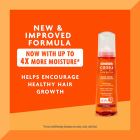 Cantu back label close-up highlighting usage and ingredient benefits