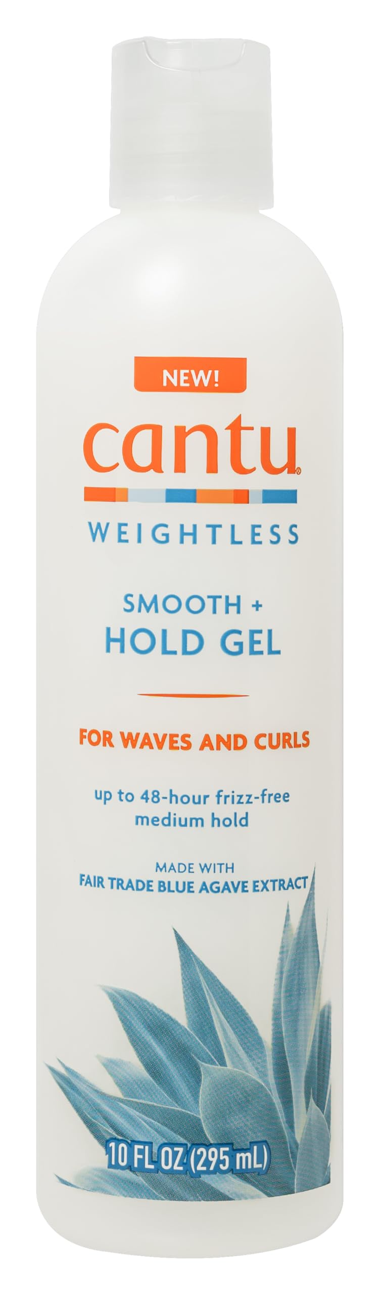 Cantu Weightless Smooth + Hold Gel front bottle showing label and benefits