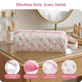 Canumer hanging in bathroom from loop for space-saving, visible storage
