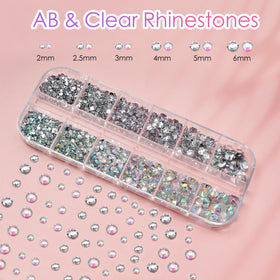 CANVALITE AB and clear rhinestones close-up showing brilliance for nail accents