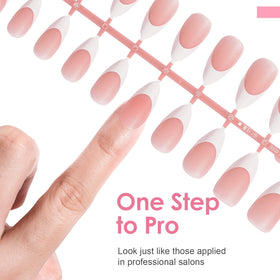CANVALITE application in progress demonstrating easy press-on use for fast manicures