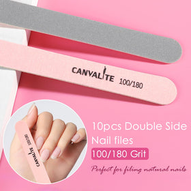 CANVALITE before and after natural nails highlighting smoother, glossier finish