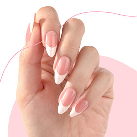 CANVALITE close-up of almond-shaped tip highlighting durable PPMA material and natural look