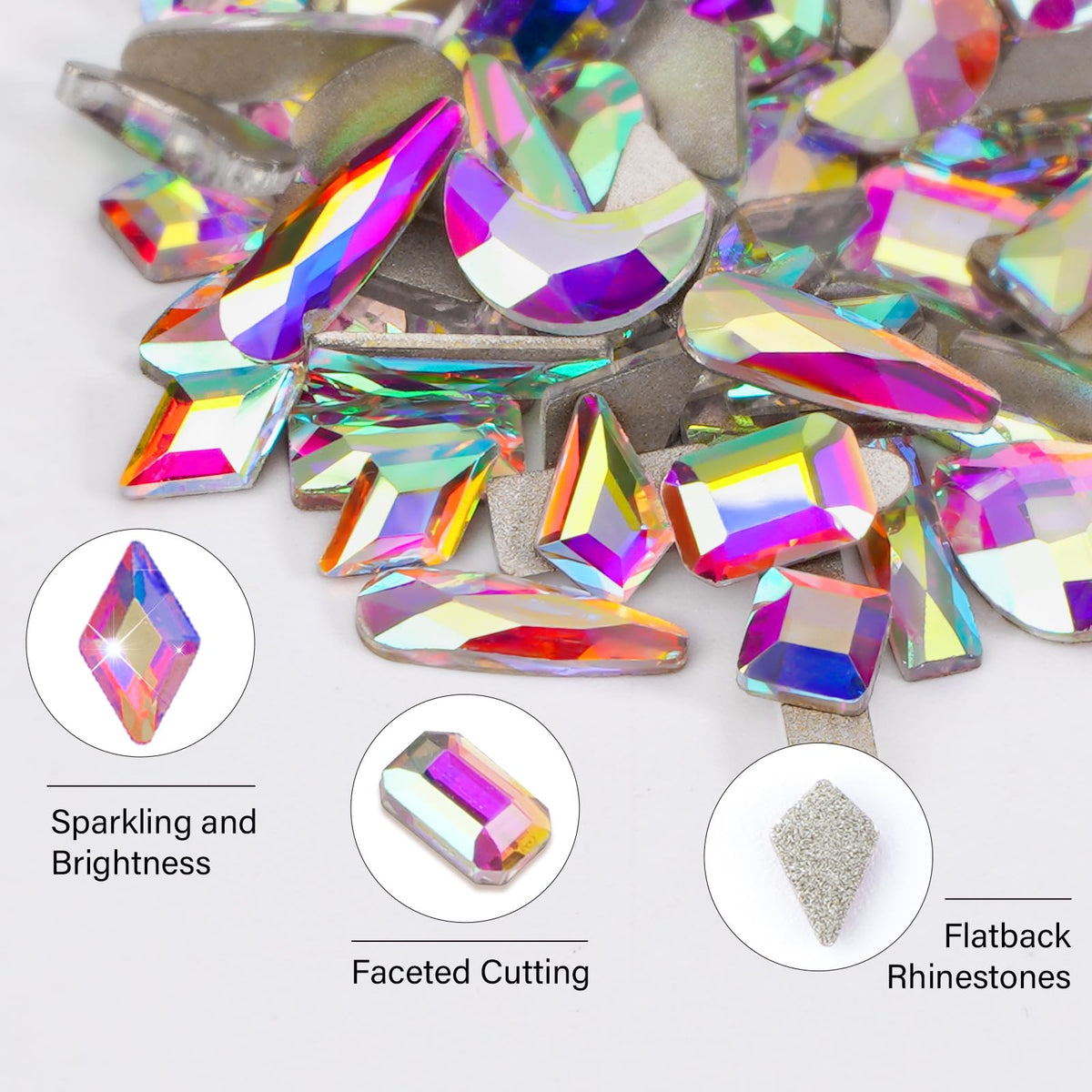 CANVALITE close-up of faceted K9 glass crystals highlighting intense sparkle